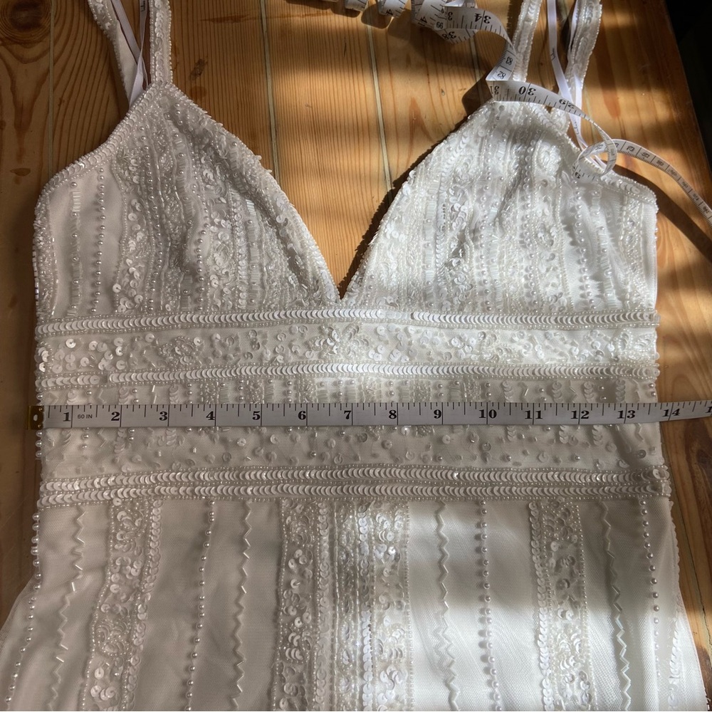NWOT Lulus Stunning Vow White Beaded Sequin Maxi Dress - Picture 10 of 14